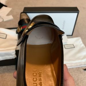 Gucci leather loafer with GG web